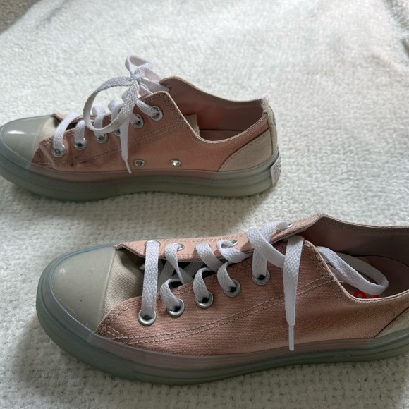 Converse Pink and Gray Canvas Sneakers - Picture 3 of 5